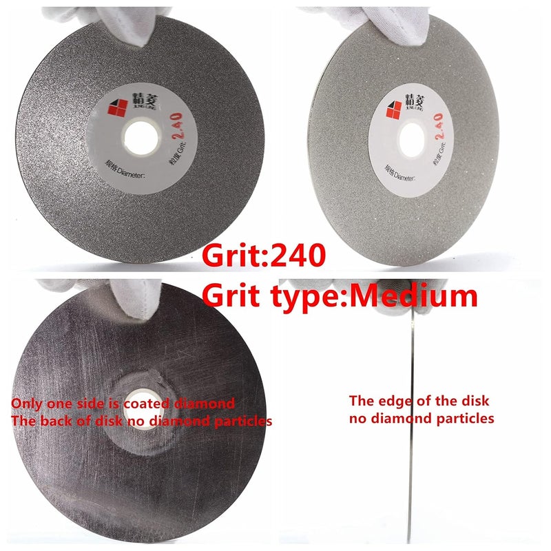 Jingling 4" inch 100mm Diamond Flat Lap Disc Coated Grinding Disk Grit 240 Medium - Image 2